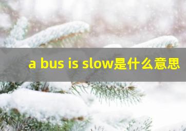 a bus is slow是什么意思